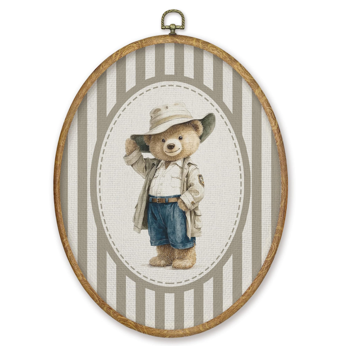 Bear Nursery Oval Wall Art Decor Products (Colour27)