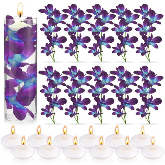 Floating Flowers for Centerpiece Fake Orchid with Candle