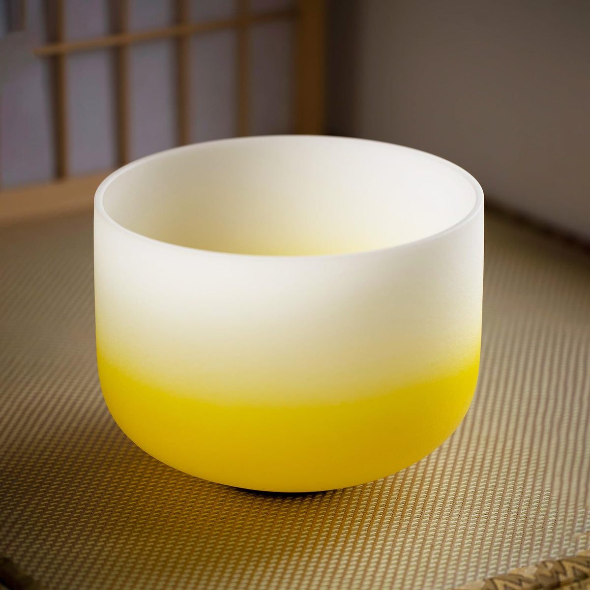 10inch 432hz E Note Gradient Yellow Quartz Crystal Singing Bowl (10"E 432hz Gradient Yellow)