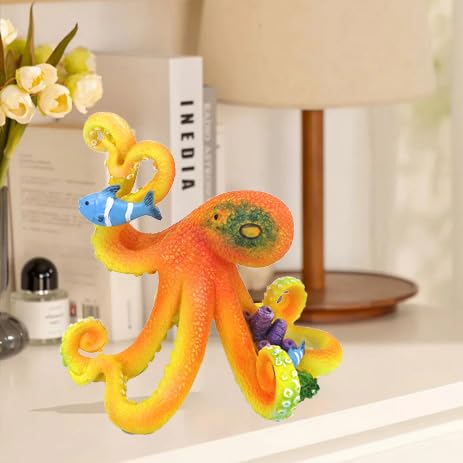 Deep Sea Octopus Statue (Orange)