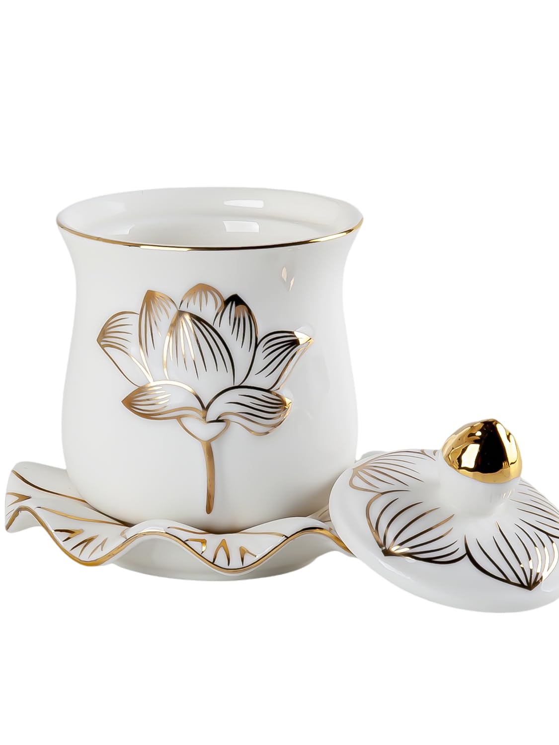 White Buddha Water Cup (1pc White Ceramic Cup)