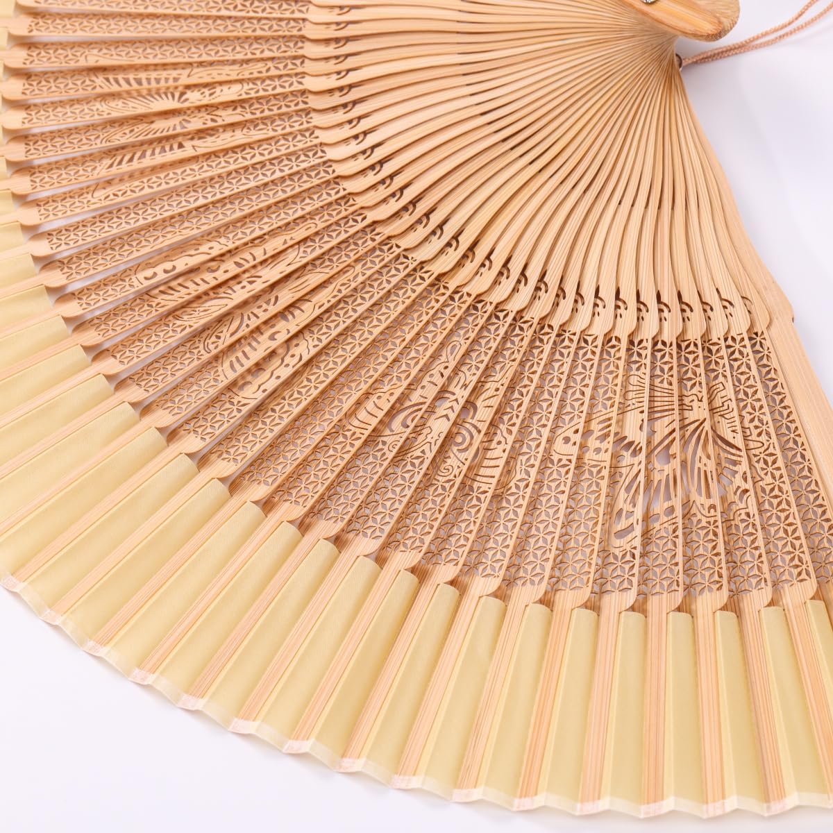 Hand Fan for Vintage Japanese Bamboo Silk Elegant for Dance Music Festival Wedding Church Decoration Party (Butterfly / Medium)