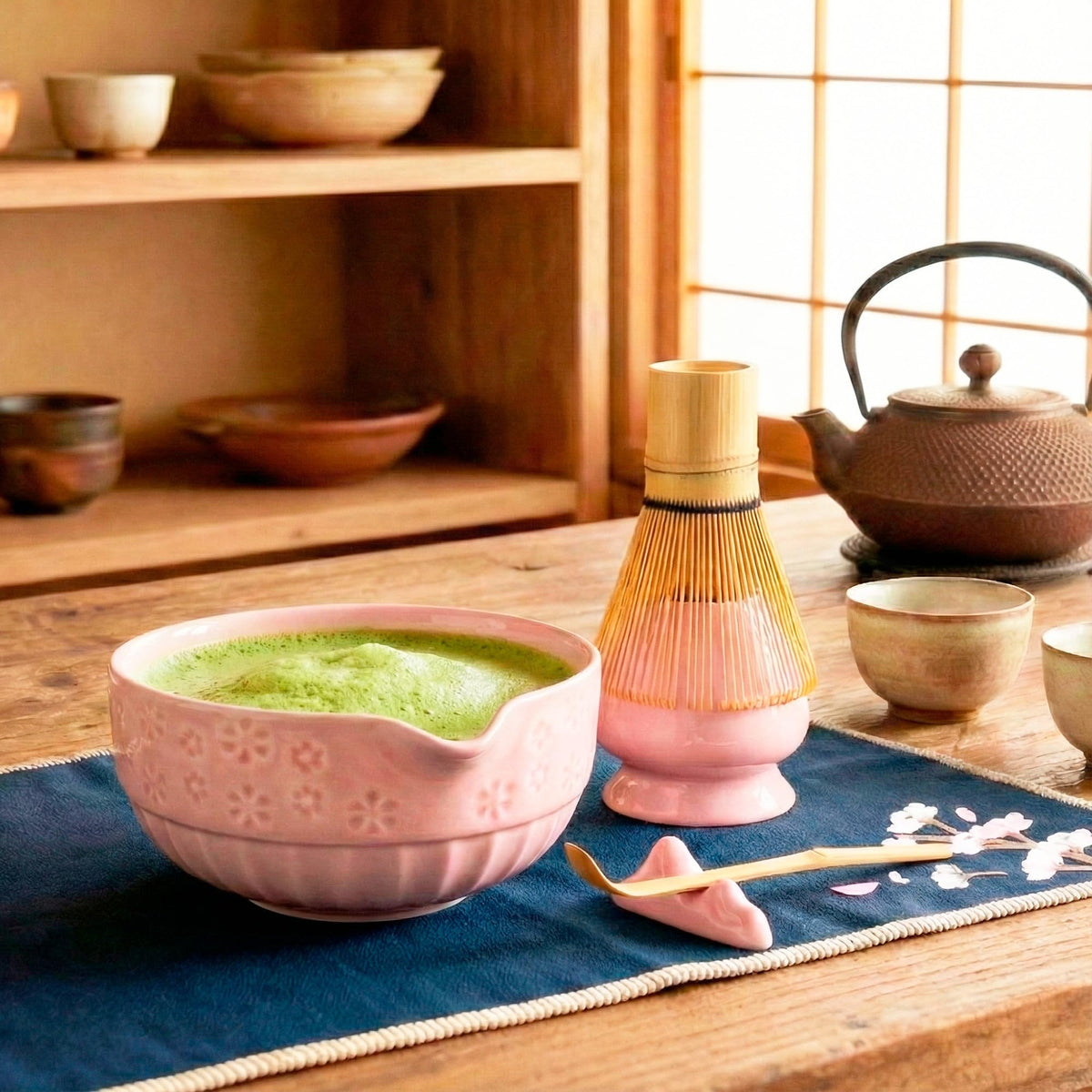 Matcha Set Ceramic Kit with Bowl (Pink)