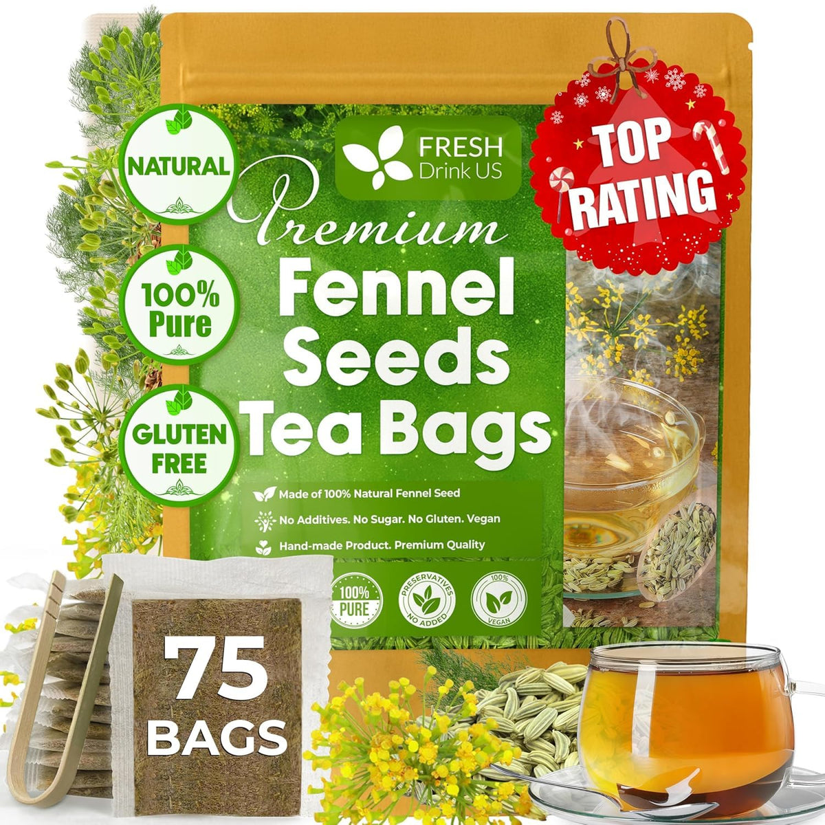 Premium Fennel Seed Tea (75 Bags)