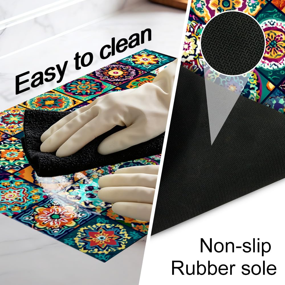 Bohemian Stove Top Cover 28x20 Inch Colorful Pattern Glass Cooktop Cover (Colorful2094)