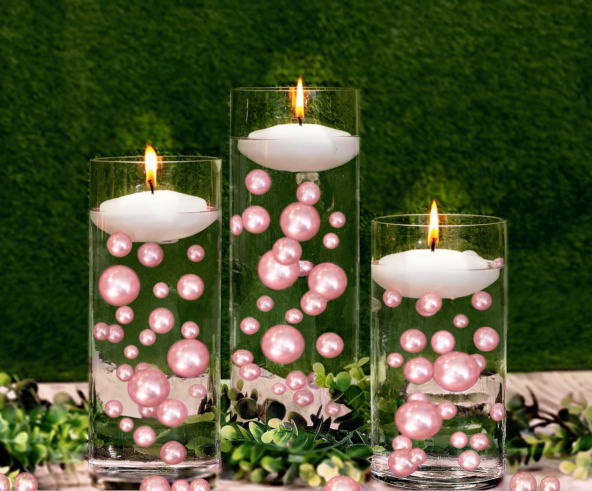 100 Floating Light Pink Pearls (Light Pink / 100 Pearls & Gems+LightsWarmWhite)