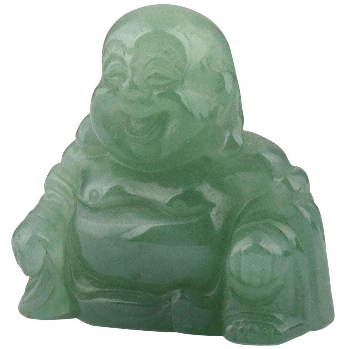1.5 in Green Aventurine Happy Buddha Statue Crystal Figurine (#1-green)