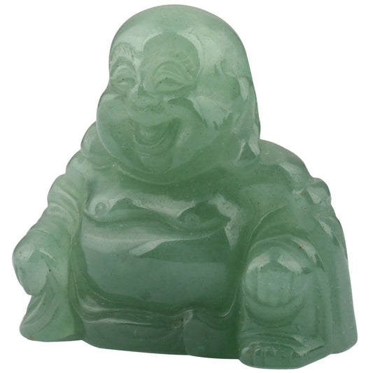 1.5 in Green Aventurine Happy Buddha Statue Crystal Figurine (#1-green)