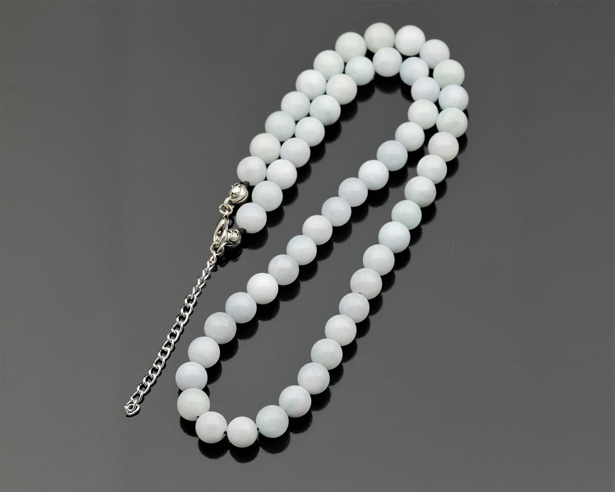 Natural Aquamarine Beaded Choker Necklace (Aquamarine / 32 Inches)