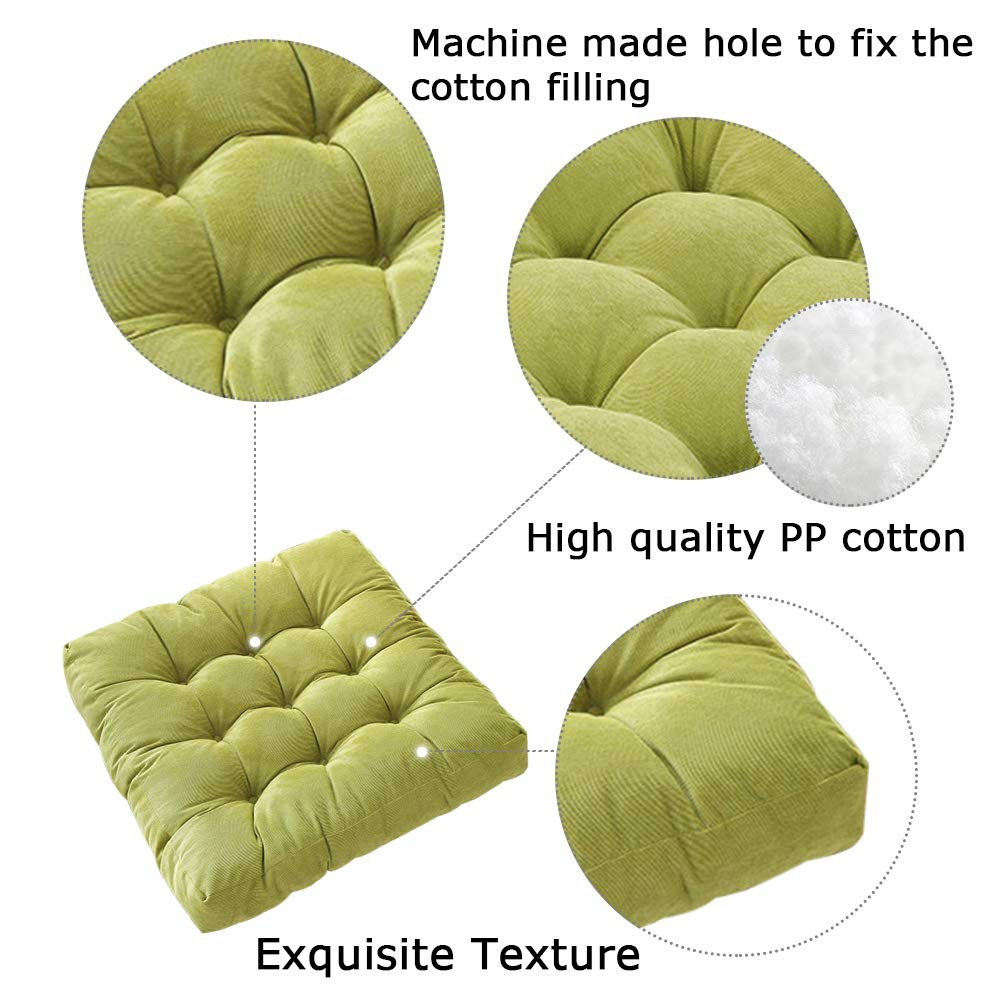 22 Inch Floor Cushion (Round|green / 2 Count (Pack of 1))