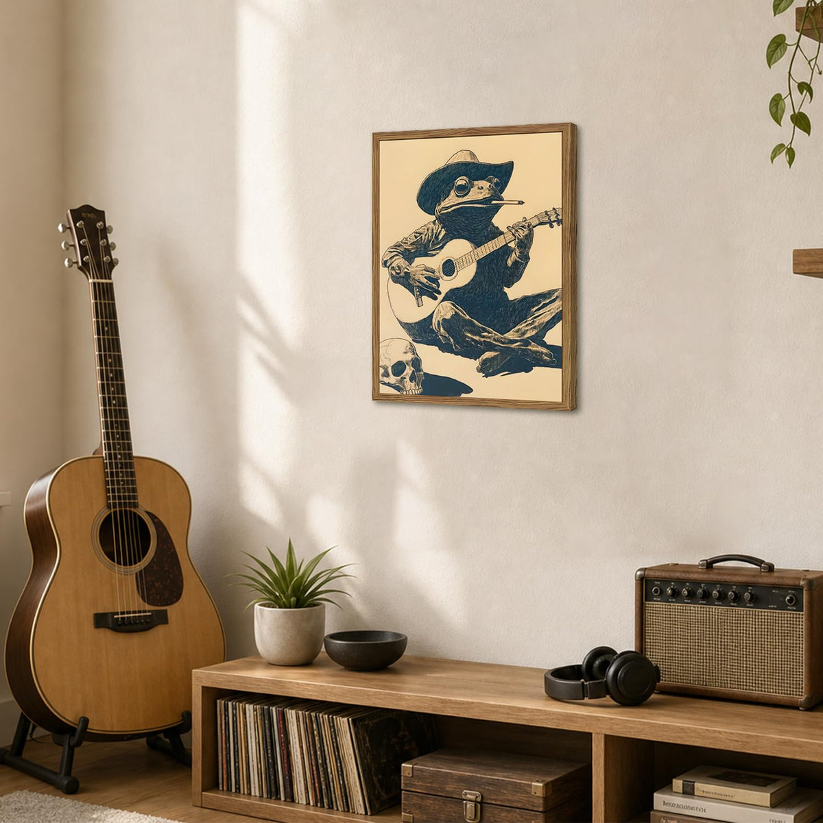 Funny Cowboy Frog Wall Art (Animal-Z-1 / 24"L x 16"W)