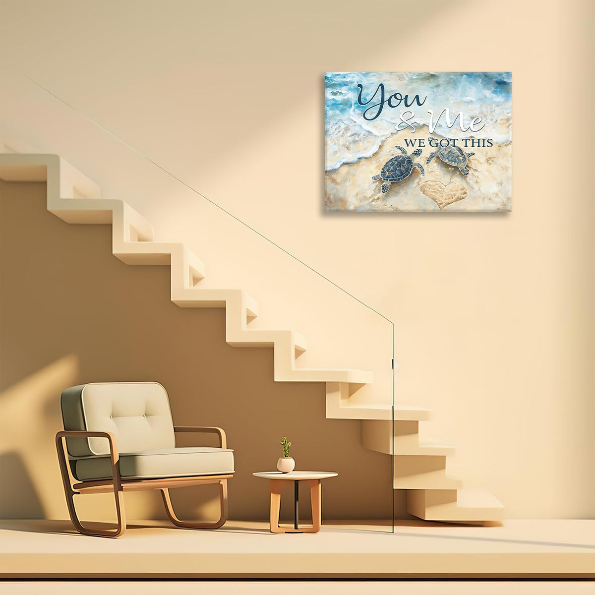 Turtle Canvas Wall Art Inspirational Prints Painting Framed ArtWork 16"x24" (Turtles / 24"L x 16"W)