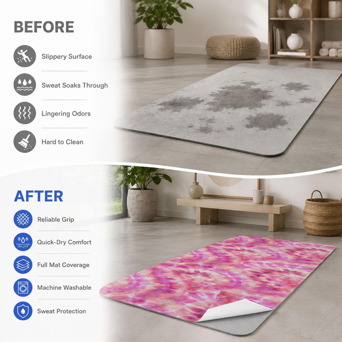 Yoga Mat Towel (Tie Dye-02 / Large)