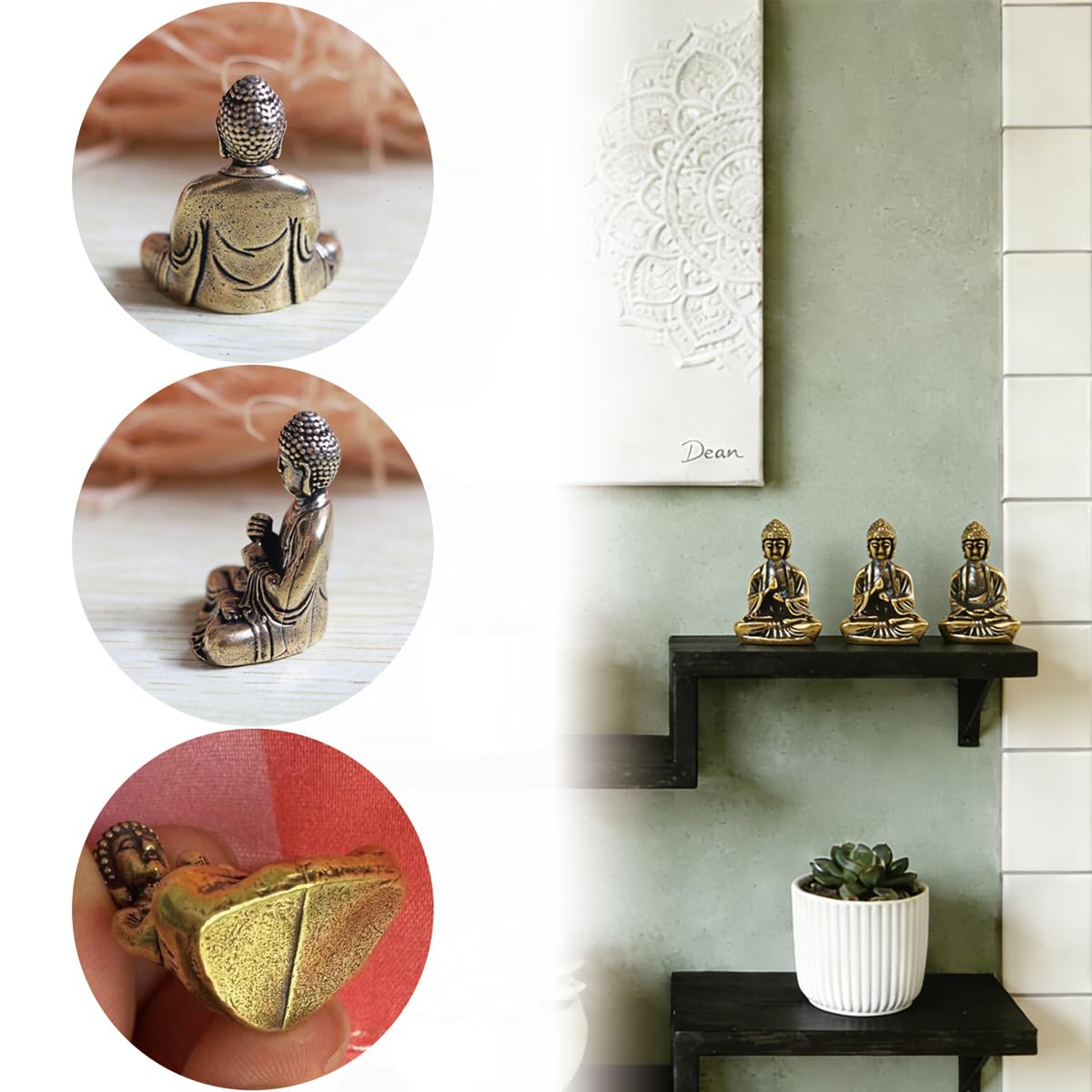 12 Pcs Mini Buddha Figures