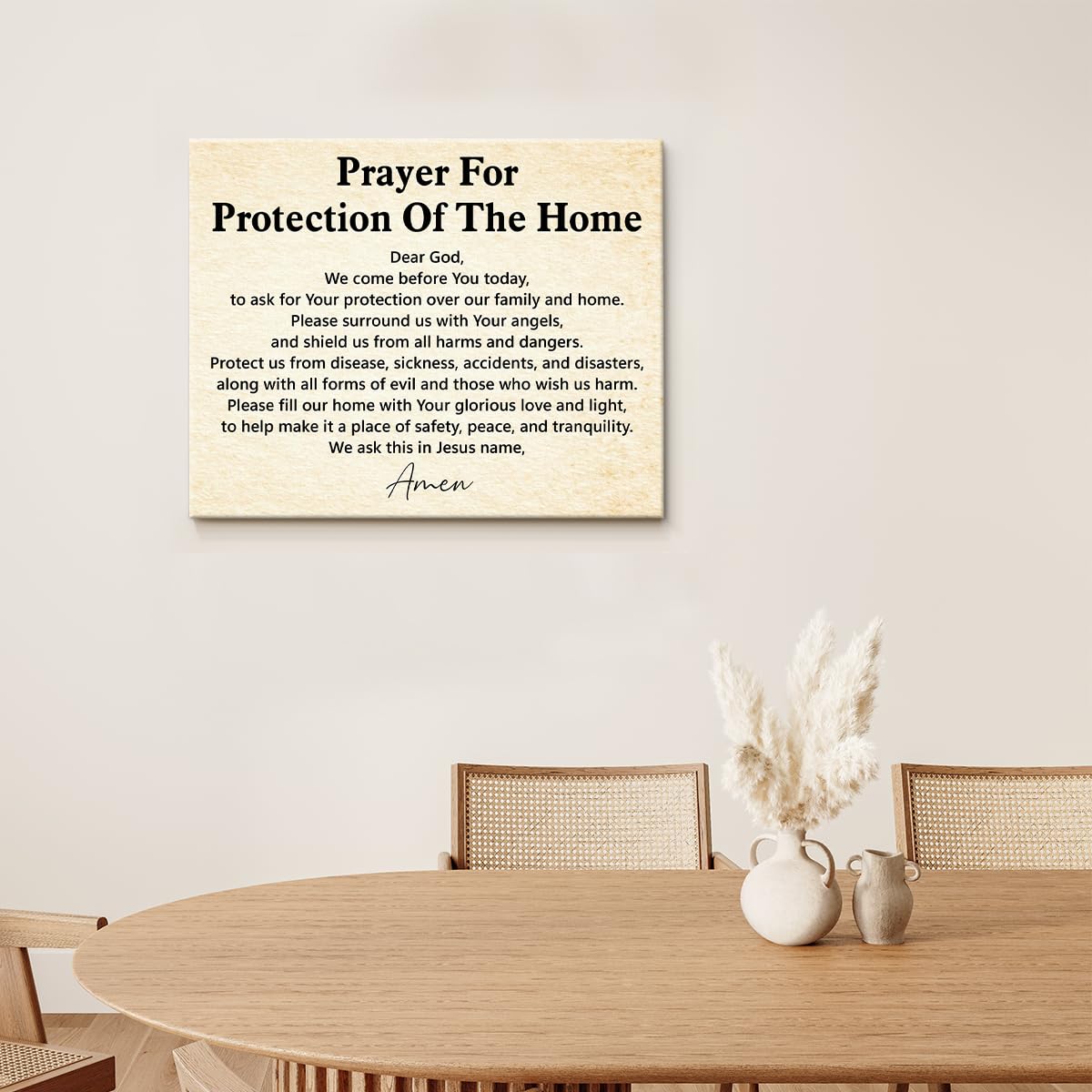 Prayer for Protection of the Home Religious Poster Painting Wall Decor (Prayer for Protection)