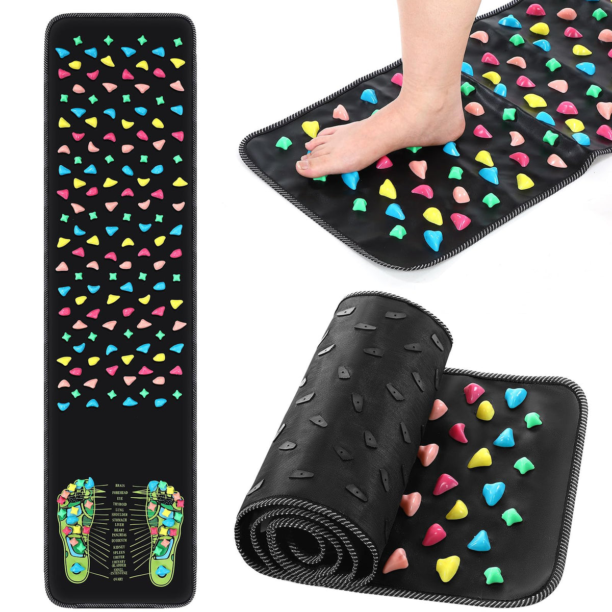 Foot Acupressure Mat Walk Stone Road (55.12 x 13.78 Inch)