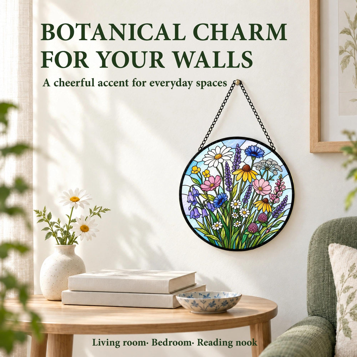 Wildflower Suncatcher Gifts for Women (Wildflowers / 9.8 x 9.8 IN)
