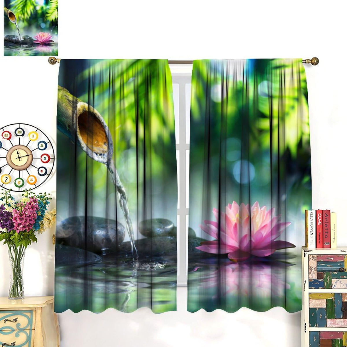 Zen Garden Curtains (31.5"W x 72"L (Pack of 2) / Style-4)