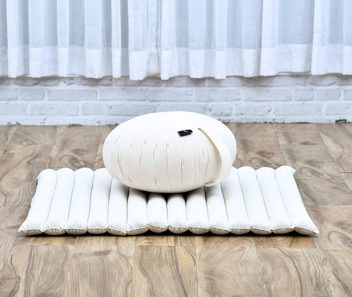 Meditation Cushion Zafu & Zabuton Set 28 x 28 inches Kapok Zazen (Cl01 - Ecru)
