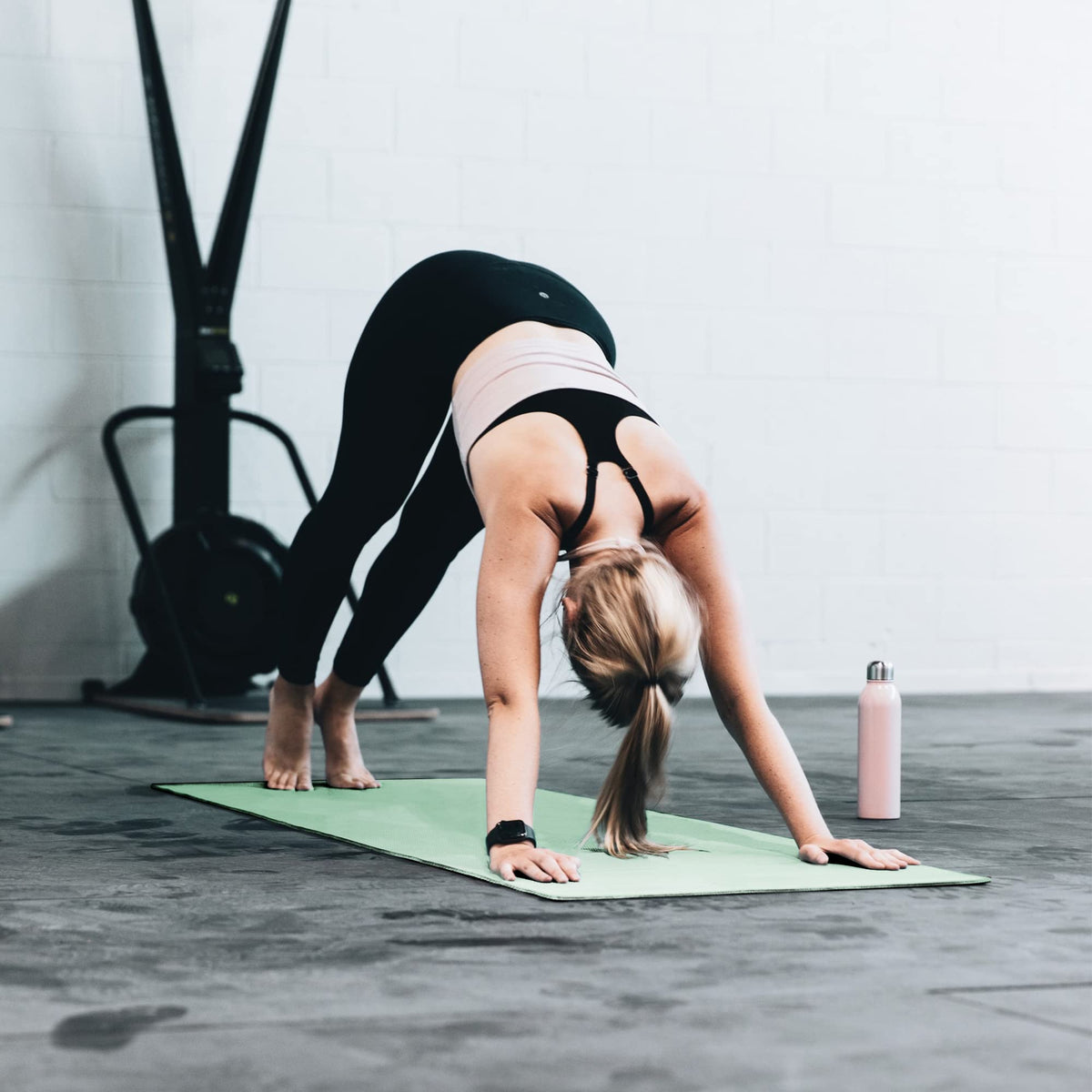 Yoga Mat Non Slip (72"x24" / Matcha Green & Gray)