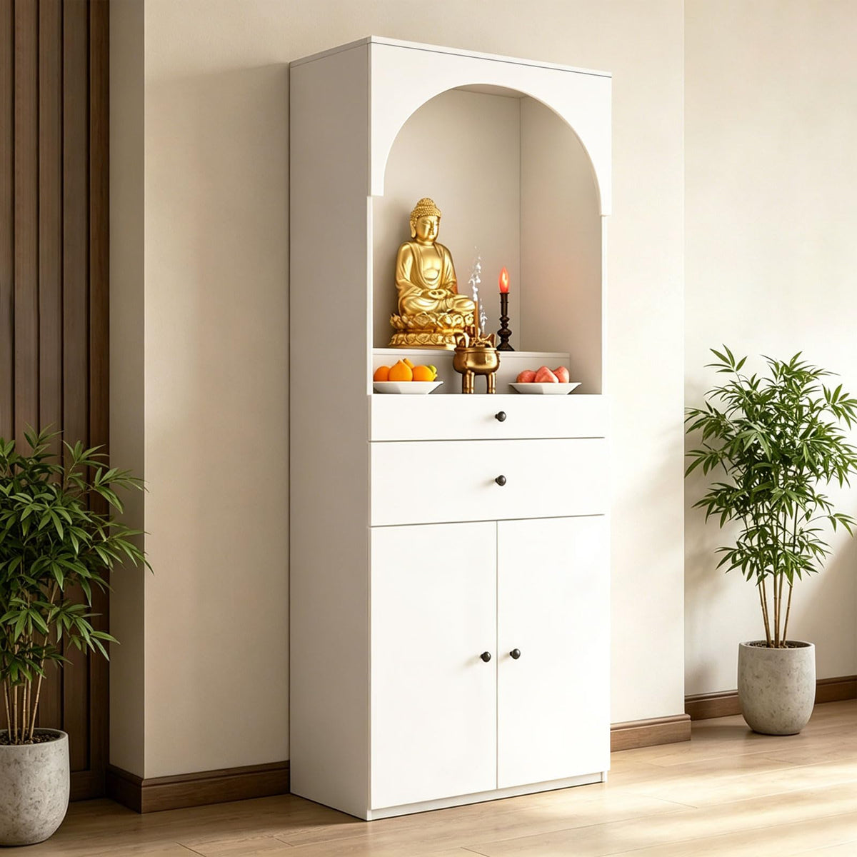 Altar Table Solid Wood (White / 35.4×15.7×65.4in)