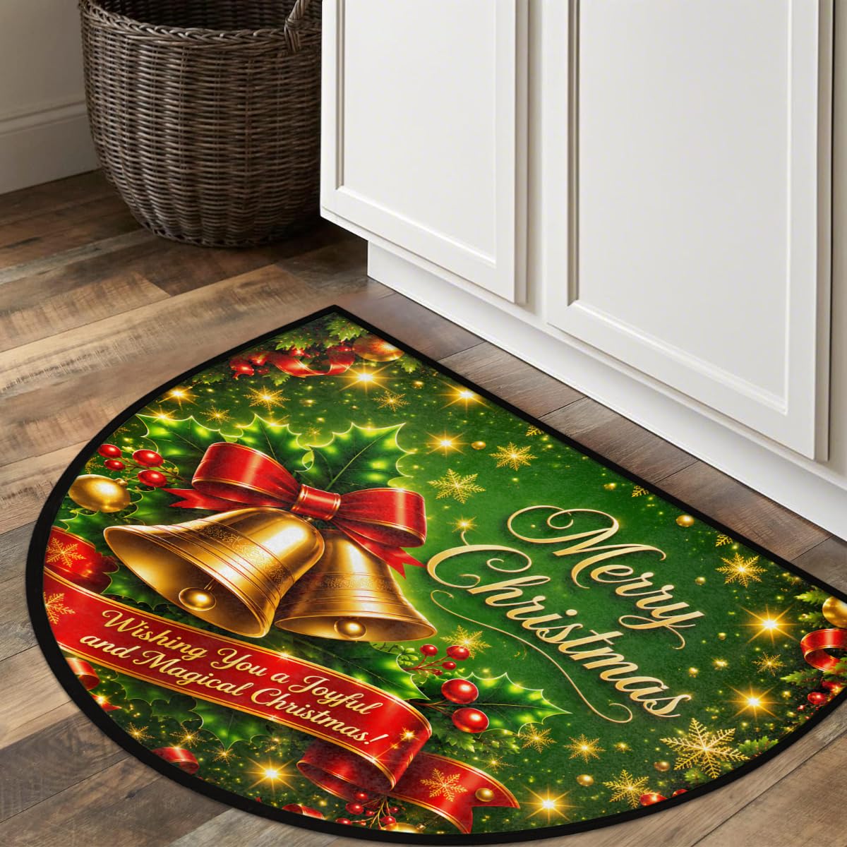 Christmas Half Round Rug Half Moon Door Mat Half Circle Rugs (Z: C-color 1)