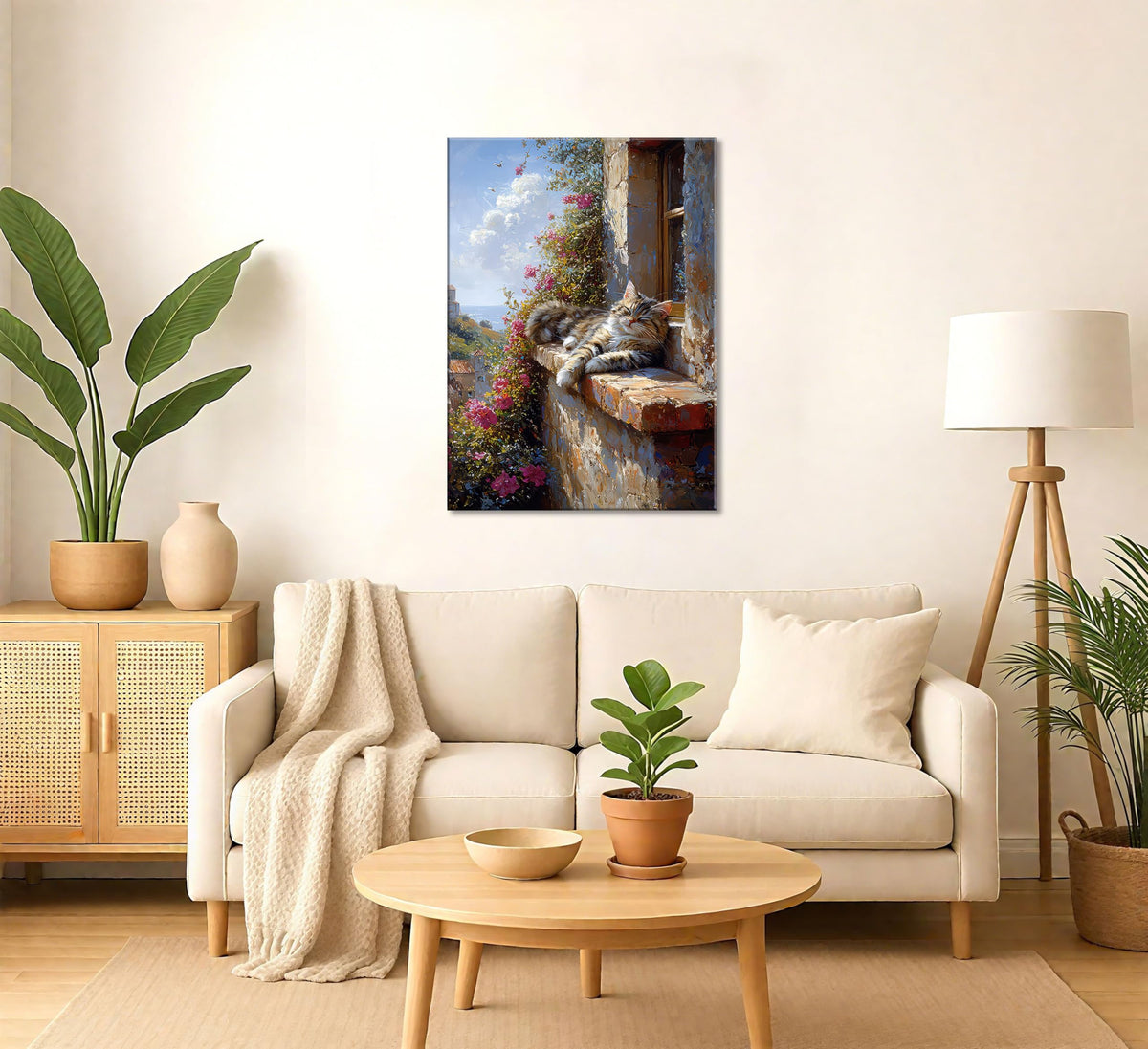 Charming Cat Canvas Wall Art (cat / 16"L x 12"W)