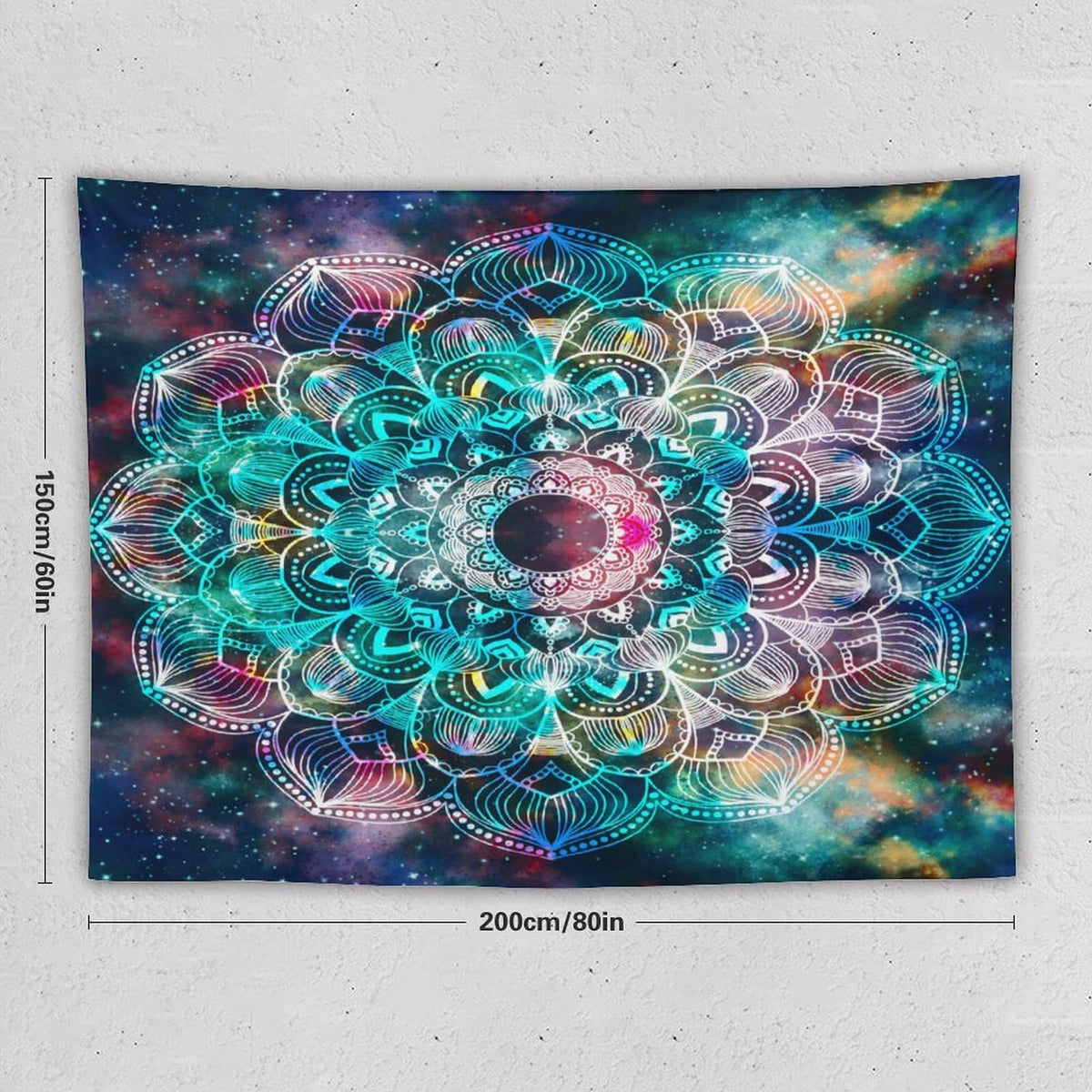 Mandala Tapestry Wall Hanging Colorful Bohemian Boho Galaxy Tapestries Home Decor for Living Room Bedroom Apartment Farmhouse Dorm 60"x80" (60"L x 80"W / Mandala-16)