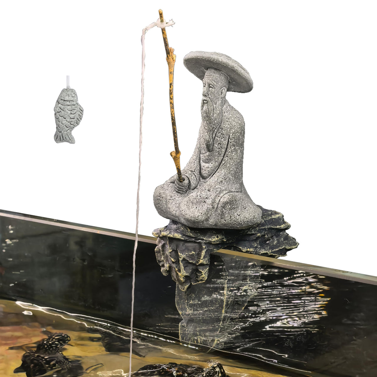 Japanese Fisherman Statue with Rock (A Fisherman)