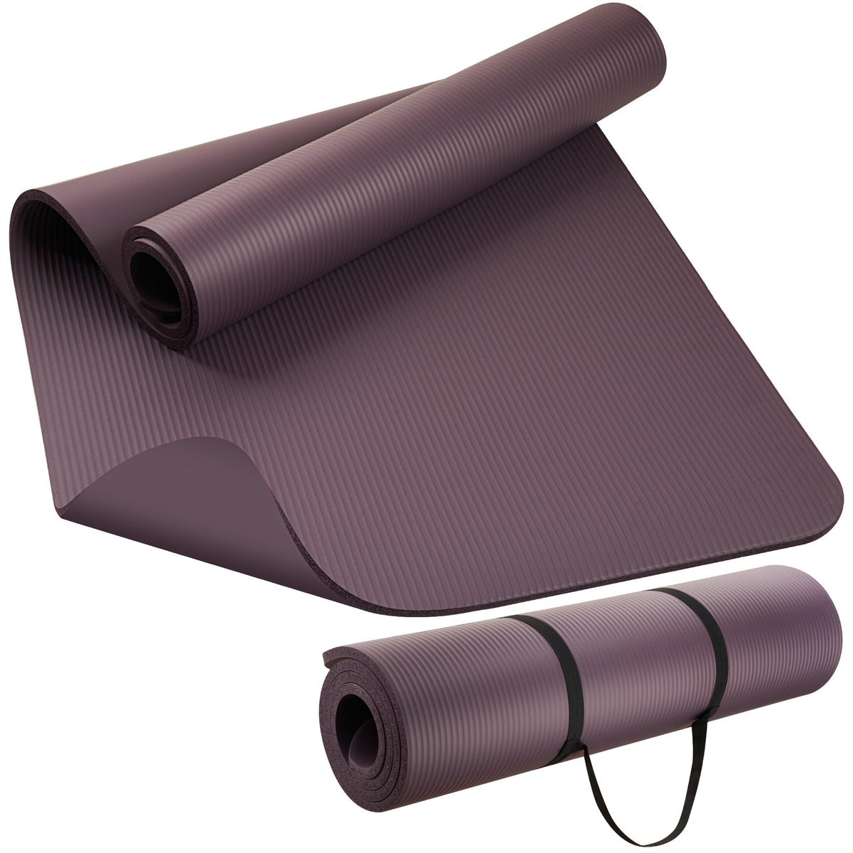 Extra Thick NBR Yoga Mat for Women & Men (Purple / 72”x32”x15mm)