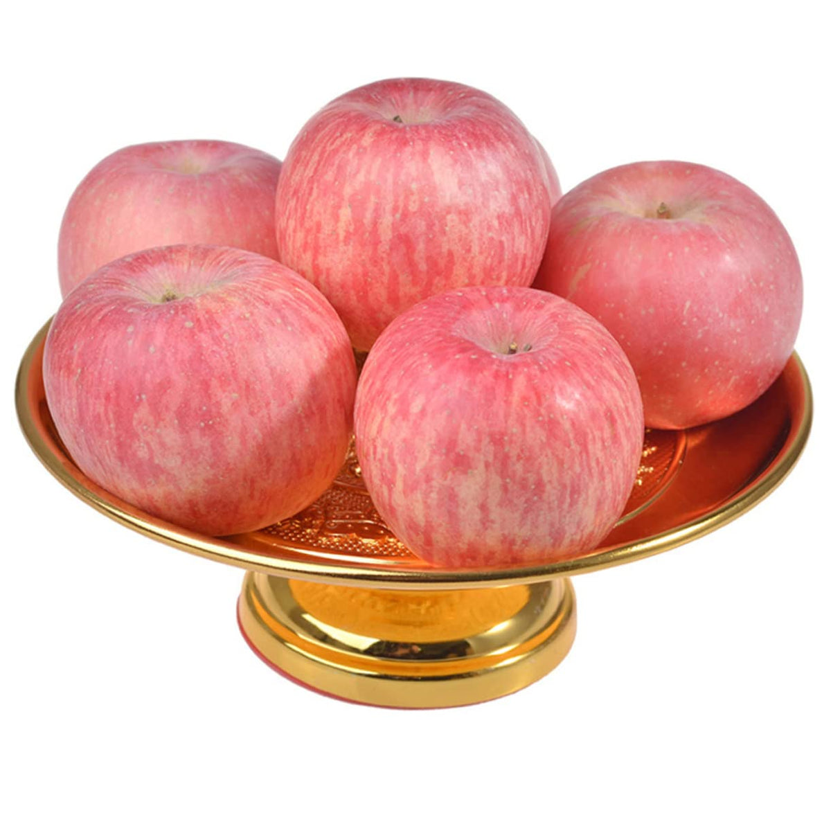 2 Pcs Tribute Plate Fruit Plate Delicate Storage Tray Buddhist Fruit Tray Versatile Storage Buddha Supply Practical Tribute (Goldenx2pcs / 5.9")