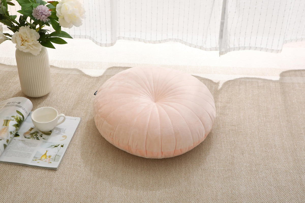 Floor Pillow Meditation Cushion Round Large Floor Pillows Seating for Adults (Pink / 18inches)