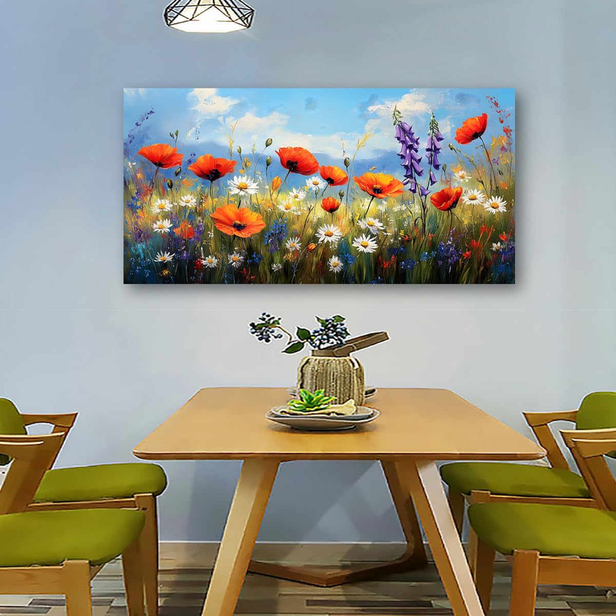 Wildflower Canvas Wall Art (40"L x 20"W / Colored wildflowers)