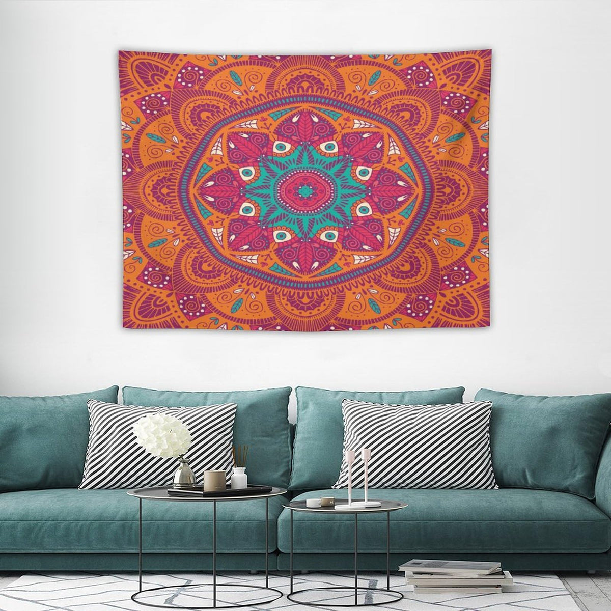 Mandala Tapestry Wall Hanging Indian Abstract Hippie Bohemian Art Floral Texture Pattern Tapestries Home Decor for Living Room Bedroom Kitchen Dorm 30"x40" (30"L x 40"W / Mandala-14)