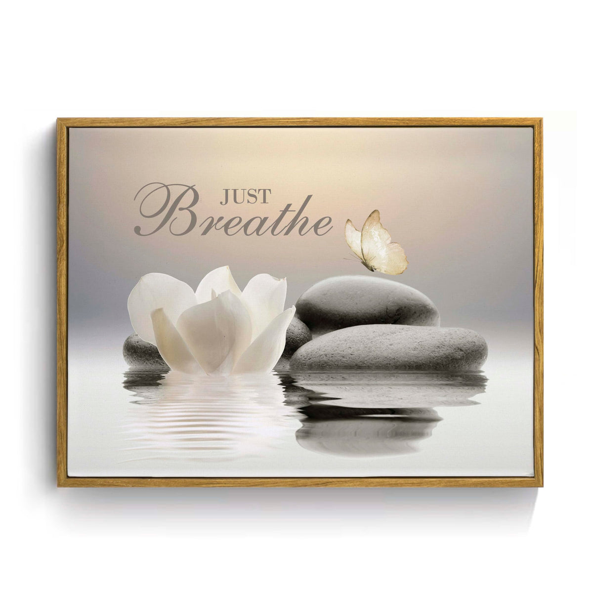 Zen Framed Wall Art for Living Room (12"L x 17"W / Beige)