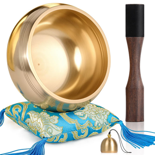Singing Bowl Authentic Tibetan Sound Bowl for Yoga (5" Blue)
