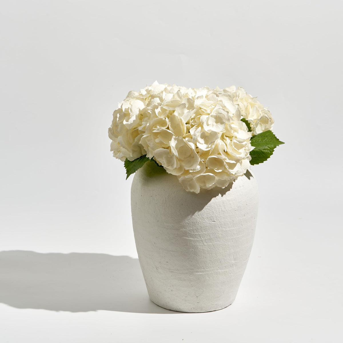 White Ceramic Large Vase (A - White 11.8")