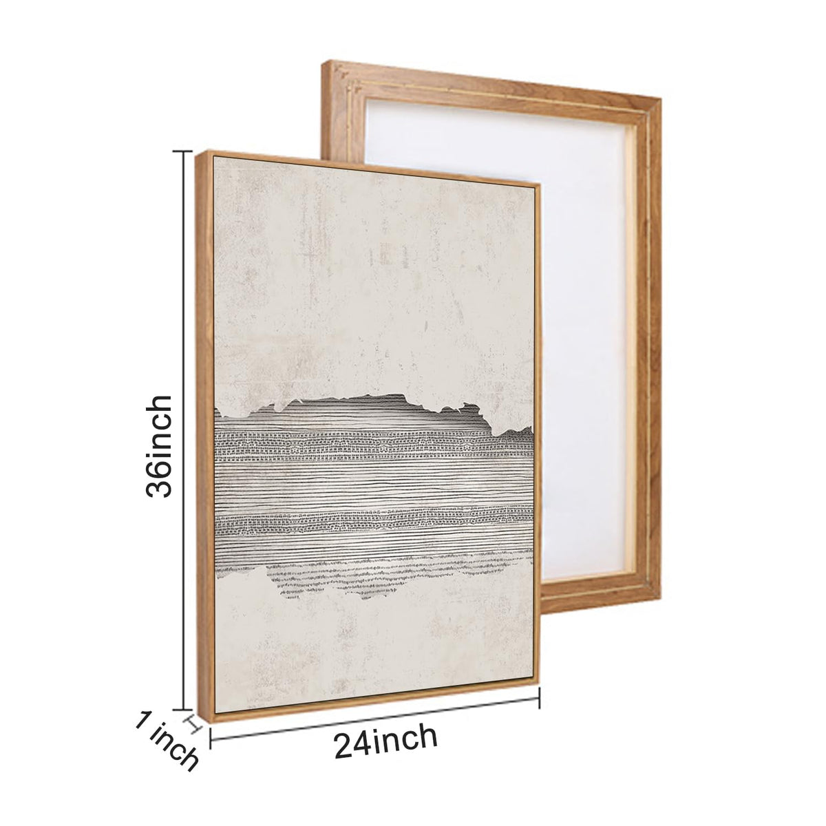 Modern Abstract Canvas Wall Art (Abstract Line / 24"L x 36"W)