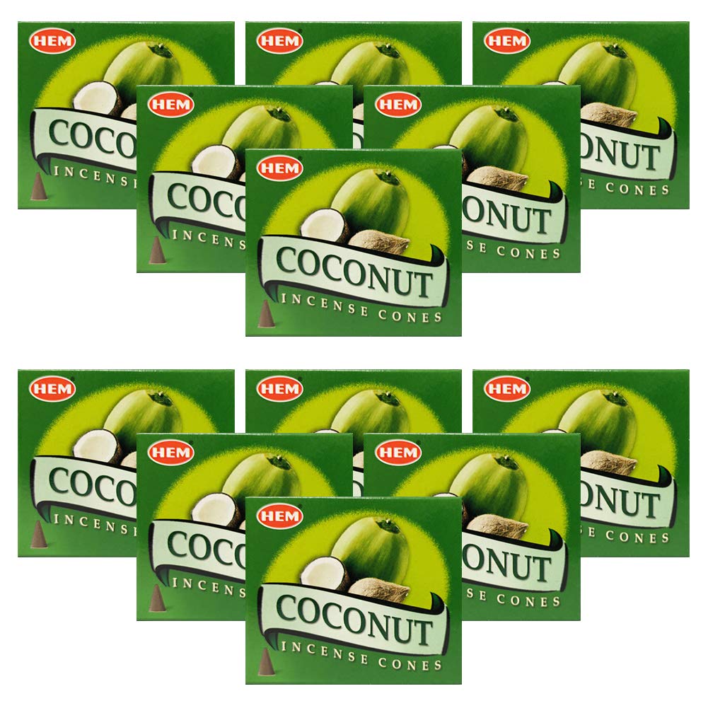 Coconut Incense Cones And Cone Incense Burner Bundle Insence Insense Hem Incense (Coconut)