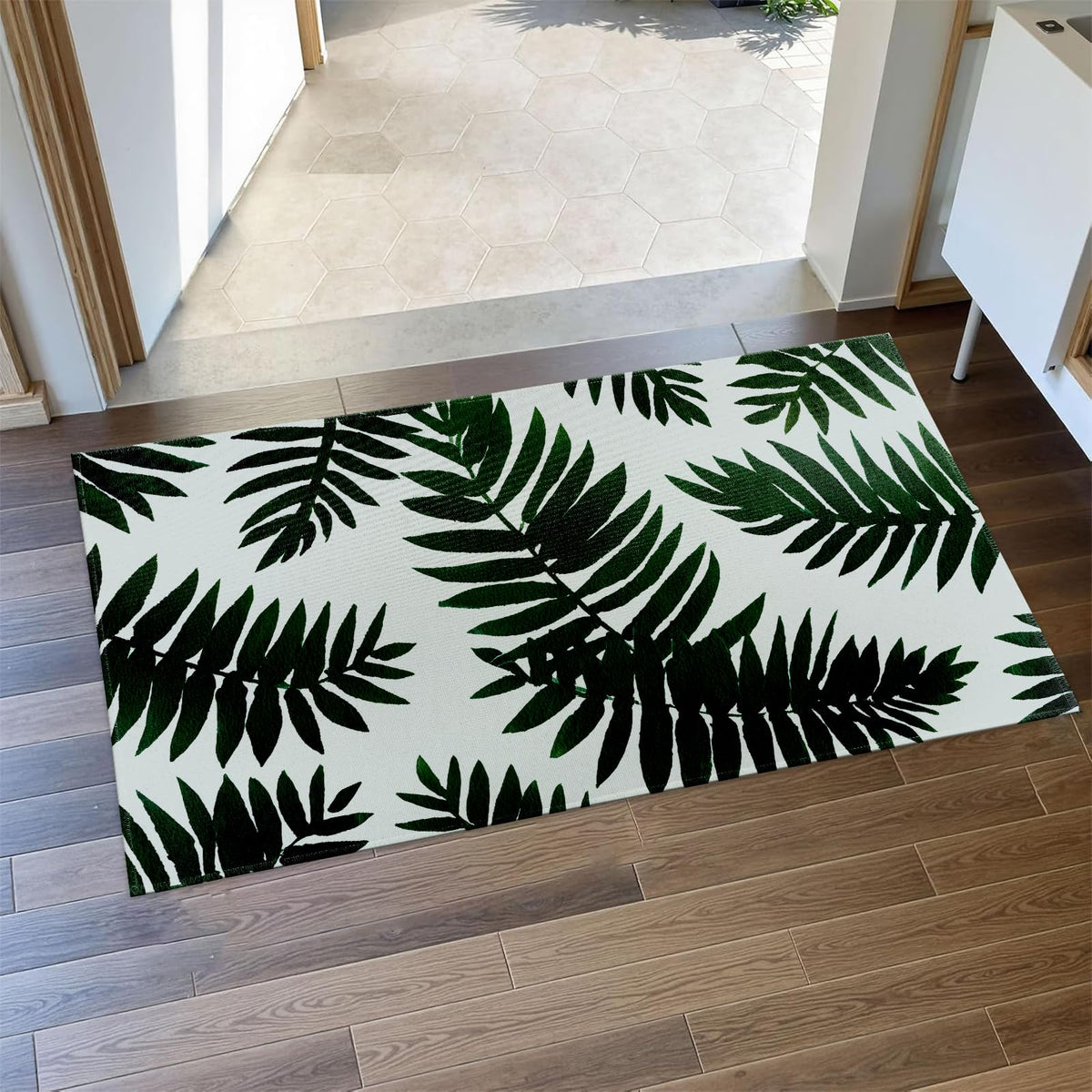 Tropical Leaf Door Mat Indoor 17x29.5 Inch Non Woven Entryway Area Rug (Leaf)