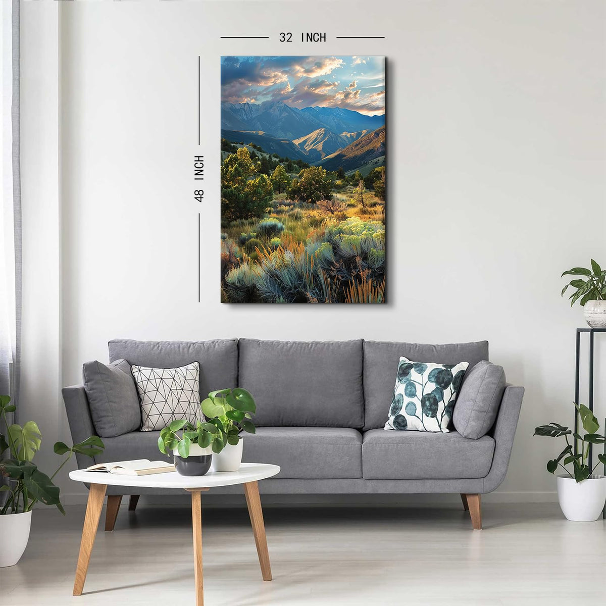Large Mountain Scenic Wall Art for Living Room Decor National Park Scenery Canvas Prints Wilderness Landscape Pictures Wall Decor Sunset Forest Paintings Artwork for Office Home Decoration 32x48" (48"L x 32"W / National Park)