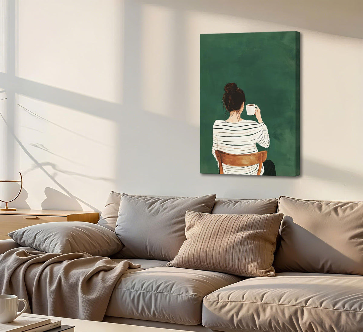 Coffee Lover Canvas Wall Art (Coffee Girl / 16"L x 12"W)