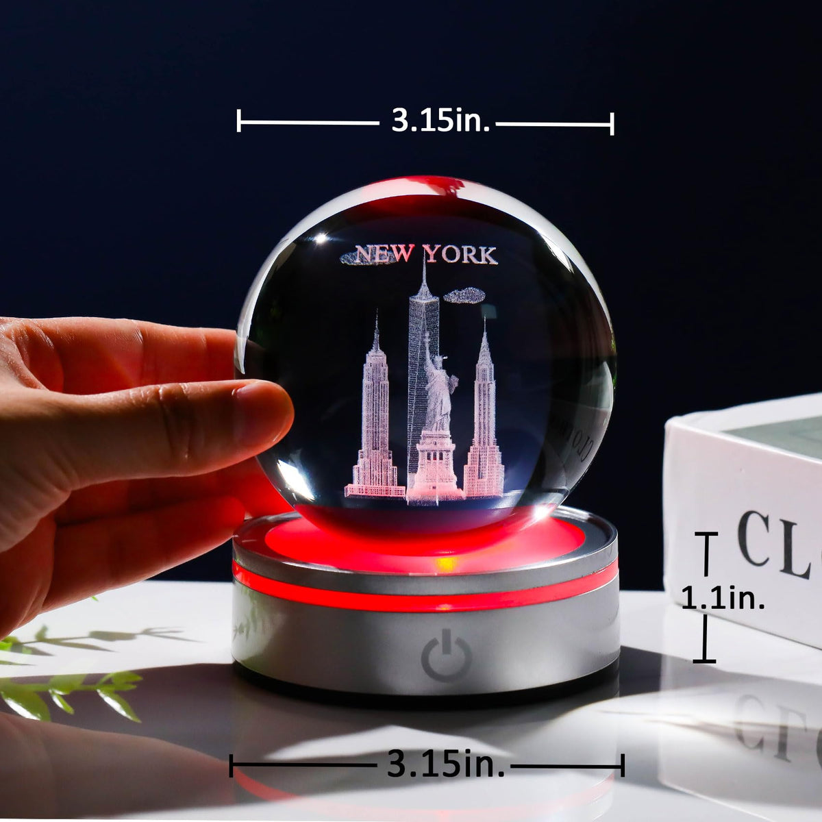3D Crystal Ball Statue of Liberty New York Souvenirs Gifts (Liberty Empire)