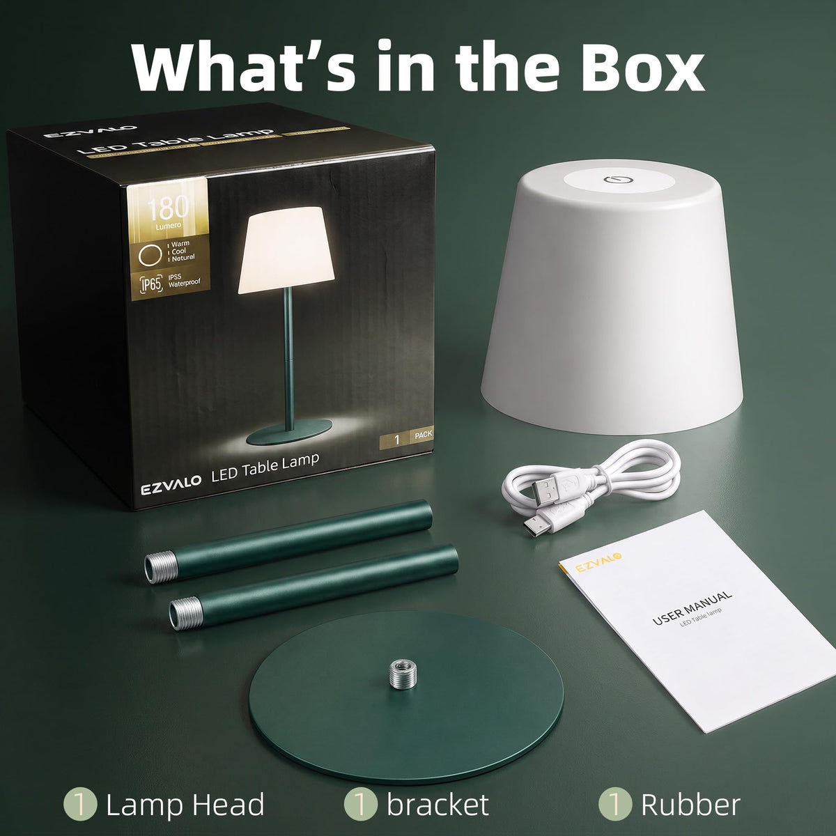 IP65 Waterproof Shower Lamp (Green / 1 Pack)