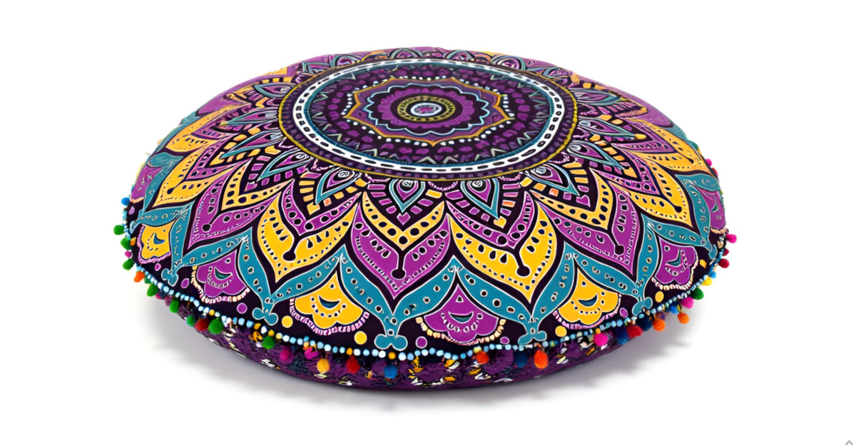 ICC Meditation Floor Pillow Cover (Pink Multi)