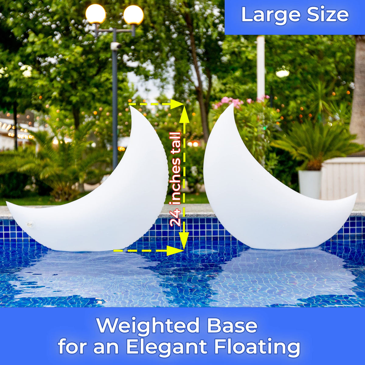 Floating Pool Lights (4 Pack / Half Moon)