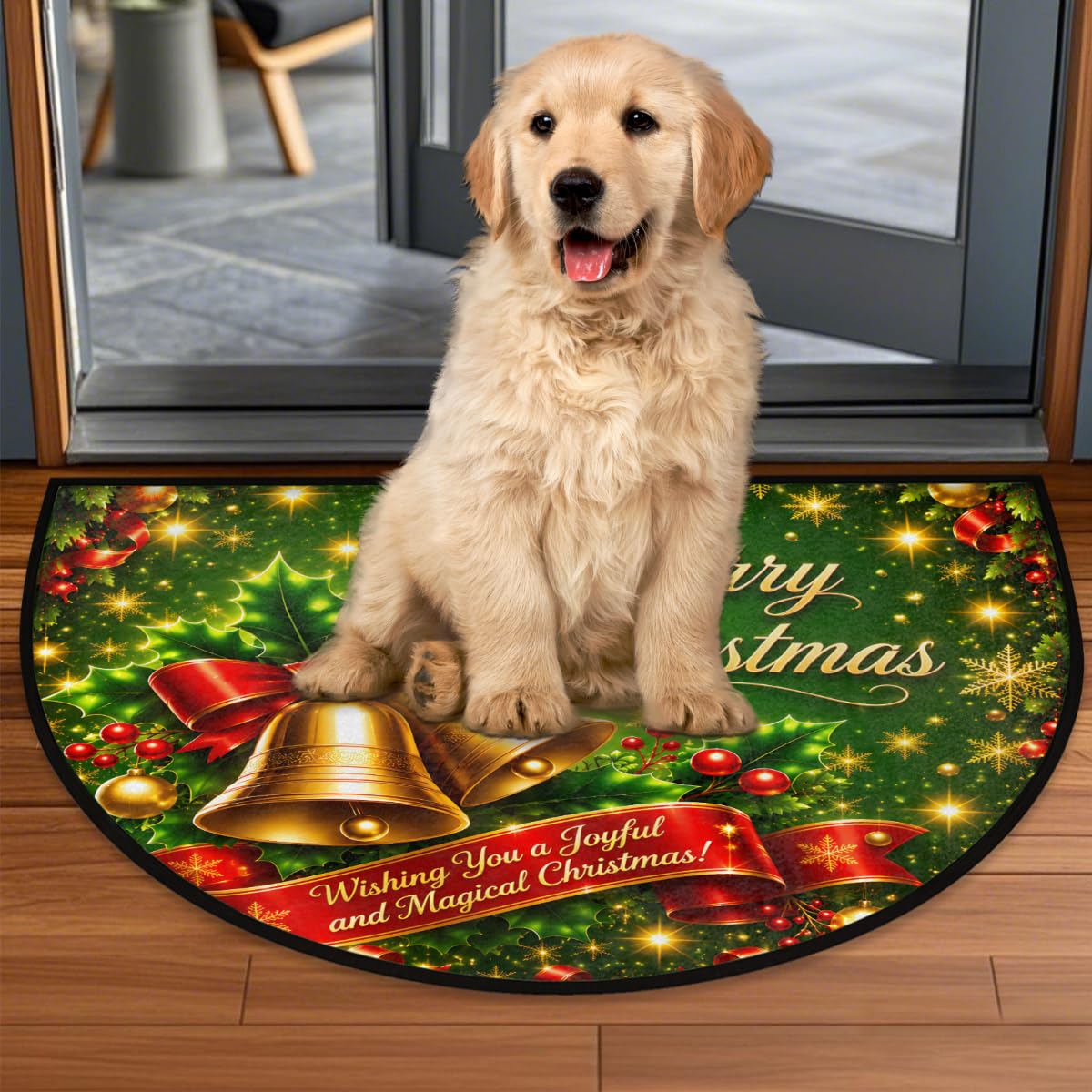 Christmas Half Round Rug Half Moon Door Mat Half Circle Rugs (Z: C-color 1)