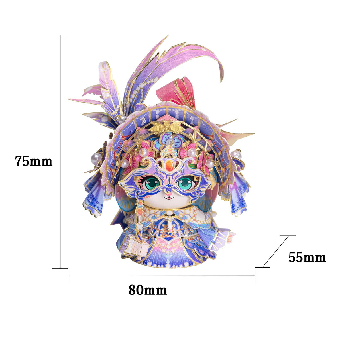 3D Metal Puzzle for Adult Romeo and Juliet Masque Cat Figures Model Assembling (Juliet Masque Cat)