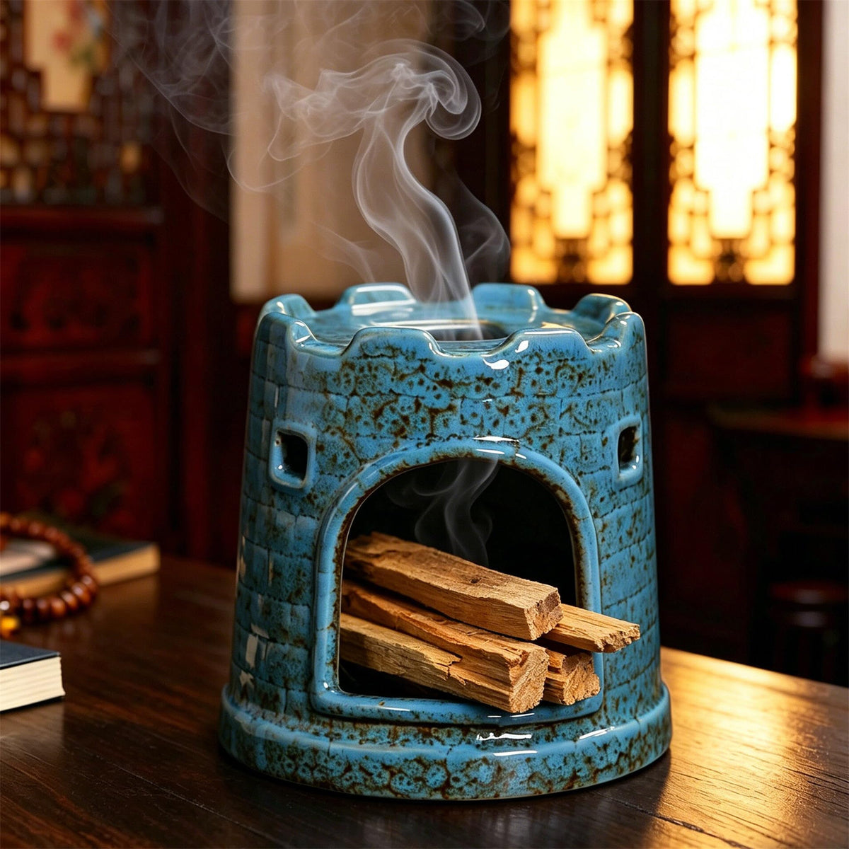 Ceramic Mini Chiminea Palo Santo Burner (D)