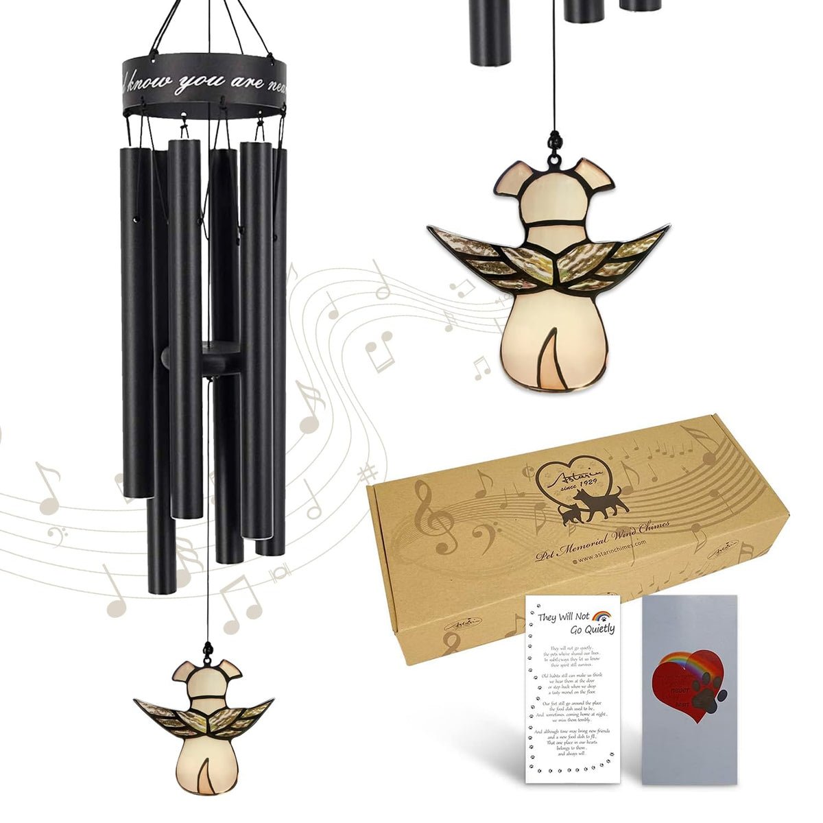 Pet Memorial Wind Chimes for Dogs (Dogwings)
